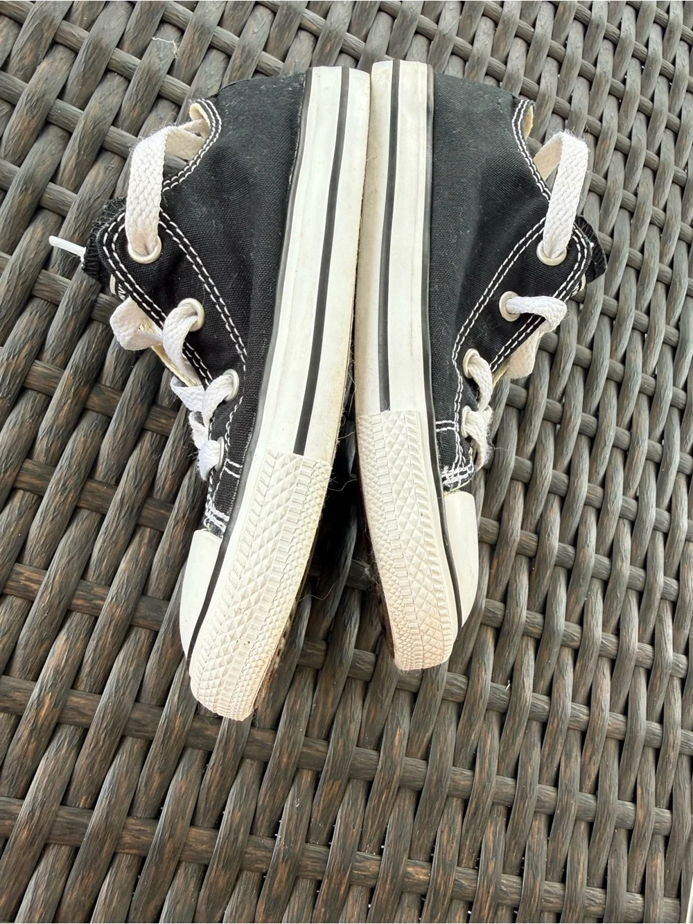 Converse All Star Kids Low Top Sneakers Black White Size 10 Toddler